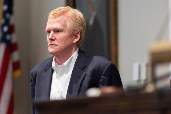 Alex Murdaugh stands next to the witness booth during a break in his murder trial at the Colleton County Courthouse on Feb. 23 in Walterboro, South Carolina.