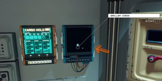 Starfield Armillary Screen In Ship