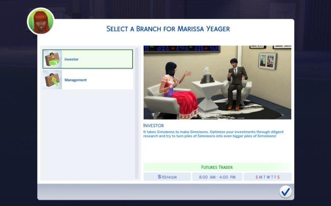 sims 4 business career path selection investor management